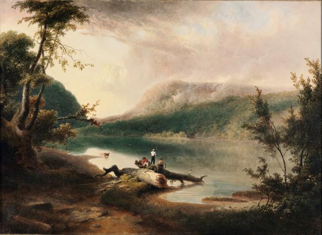 Thomas Doughty - Delaware Water Gap: Artist: Thomas Doughty - Title: Delaware Water Gap - Medium: Fine Art Giclee on Canvas - Image Size: Approximately 14.5 inches x 20 inches - Framed: Unframed on Unstretched Canvas - Biography: Doughty
