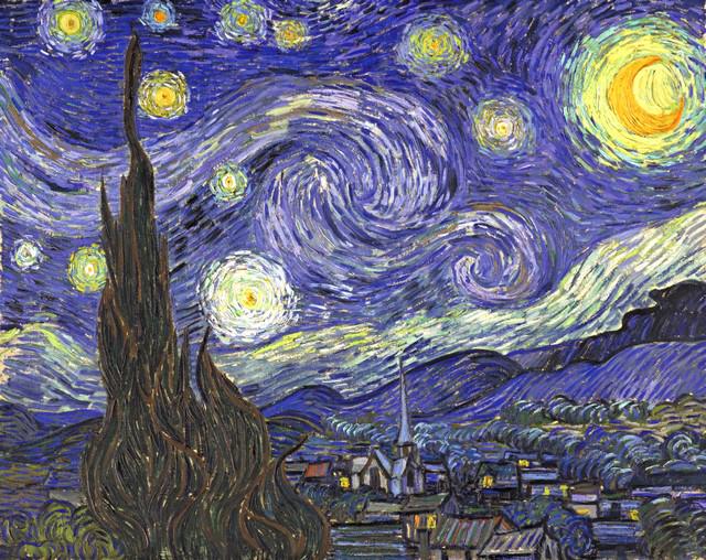 Van Gogh - Starry Night: Artist: Vincent Van Gogh - Title: Starry Night - Medium: Fine Art Reproduction Giclee on Archival Canvas - Image Size: Approximately 16 inches x 20 inches - Unframed on Unstretched Canvas - Biography: