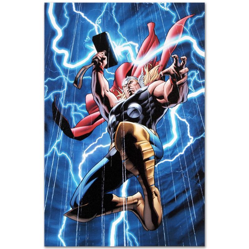 Marvel Adventures: Super Heroes #2 by Marvel Comics: A piece of comic book history, this limited edition, from original art by Clayton Henry, depicts an epic image of Thor. Artistic from an early age, Clayton Henry often uses comic books as his inspirat