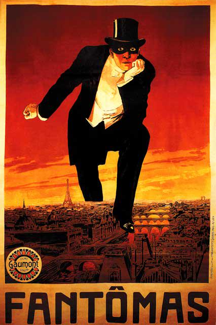 Anonymous - Fantomas: Artist: Anonymous - Title: Fantomas - Medium: Fine Art Reproduction Giclee on Canvas - Image Size: Approximately 20 inches x 13.25 inches - Unframed on Unstretched Canvas -