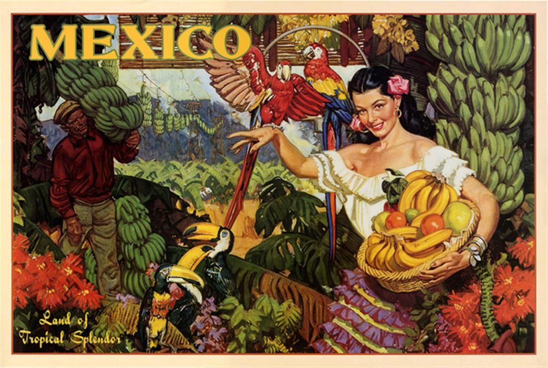 Anonymous - Mexico: Artist: Anonymous Title: Mexico Medium: Fine Art Reproduction Giclee on Canvas Image Size: Approximately 13.45 inches x 20 inches Unframed on Unstretched Canvas