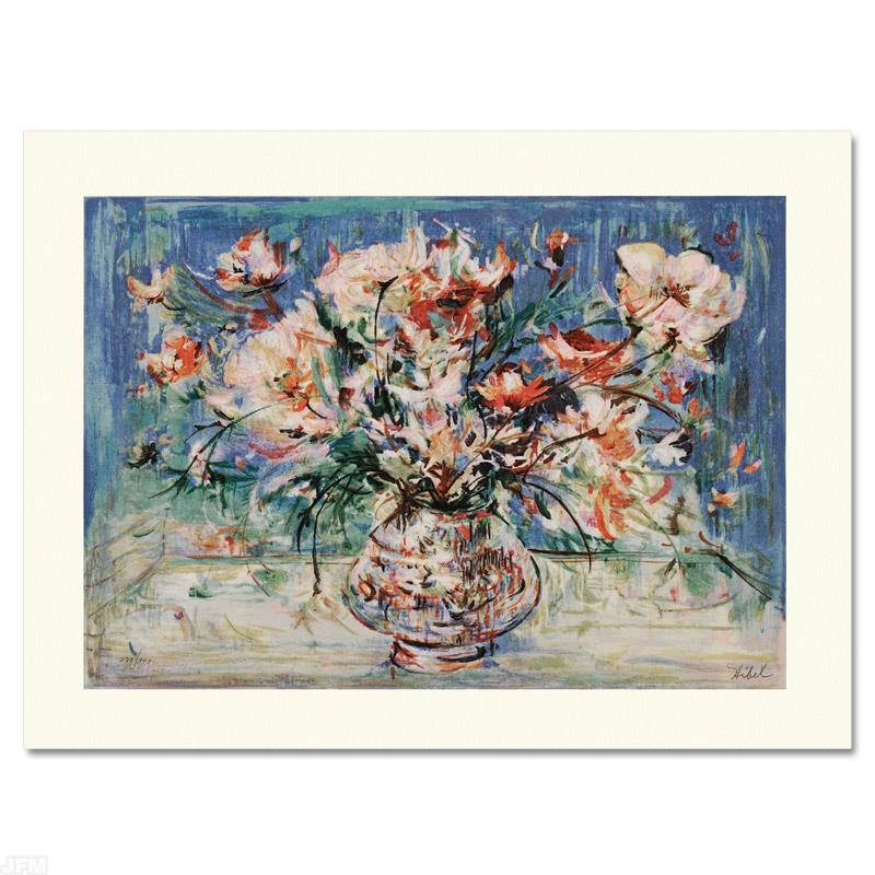 Vita's Bouquet by Hibel (1917-2014): "Vita's Bouquet" is a limited edition serigraph on paper, numbered and hand signed by Edna Hibel (1917-2014). Includes Certificate of Authenticity! Measures approx. 24" x 18" (with border), 20" x 14" 