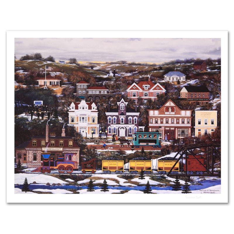 Jane Wooster Scott, "Pride of Pennsylvania" Hand Signed: Cozy, down-home images of a bygone era when life was simpler - this is the feeling captured in the creations of one of the world's most recognized artists. "Pride of Pennsylvania" is a limited edition