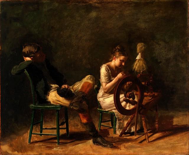 Thomas Eakins - The Courtship: Artist: Thomas Eakins - Title: The Courtship - Medium: Fine Art Giclee on Canvas - Image Size: Approximately 16.25 inches x 20 inches - Framed: Unframed on Unstretched Canvas - Biography: Thomas Eakin