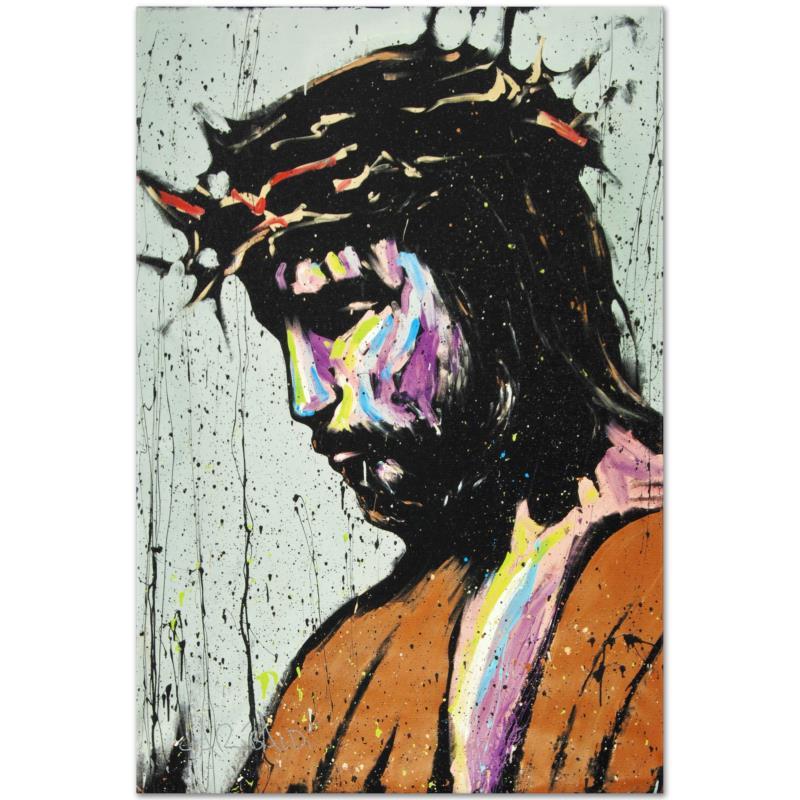 "Jesus" Limited Edition Giclee on Canvas by David: Combining his passions for music and art, David Garibaldi creates stunning visual poetry. "Jesus" is a limited edition giclee on stretched canvas, numbered from the miniature series and bearing the ar