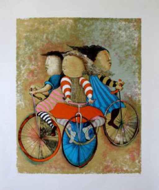 Graciela Boulanger "Three Bicycles": Graciela Boulanger "Three Bicycles" Hand Signed and Numbered Limited Edition Lithograph Dimensions: 23 x 18 inches (Note: edition number received may differ from photo)