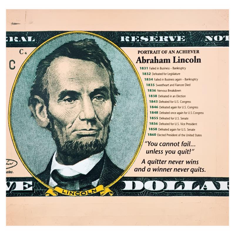 5 Dollar Bill by Steve Kaufman (1960-2010): "5 Dollar Bill" is a limited edition hand pulled silkscreen unique mixed media on canvas by Andy Warhol protege Steve Kaufman (1960-2010). This piece is numbered and hand signed inverso and includes a