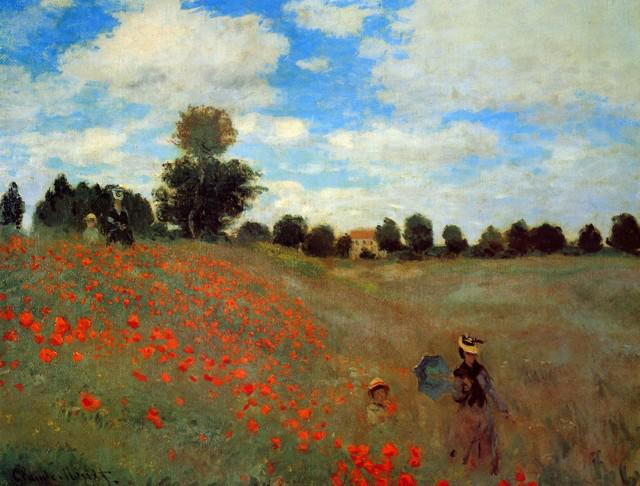 Claude Monet - Les Coqueliquots: Artist: Claude Monet - Title: Les Coqueliquots - Medium: Fine Art Reproduction Giclee on Canvas - Image Size: Approximately 24.25 inches x 32 inches - Unframed on Unstretched Canvas - Biography: Claud