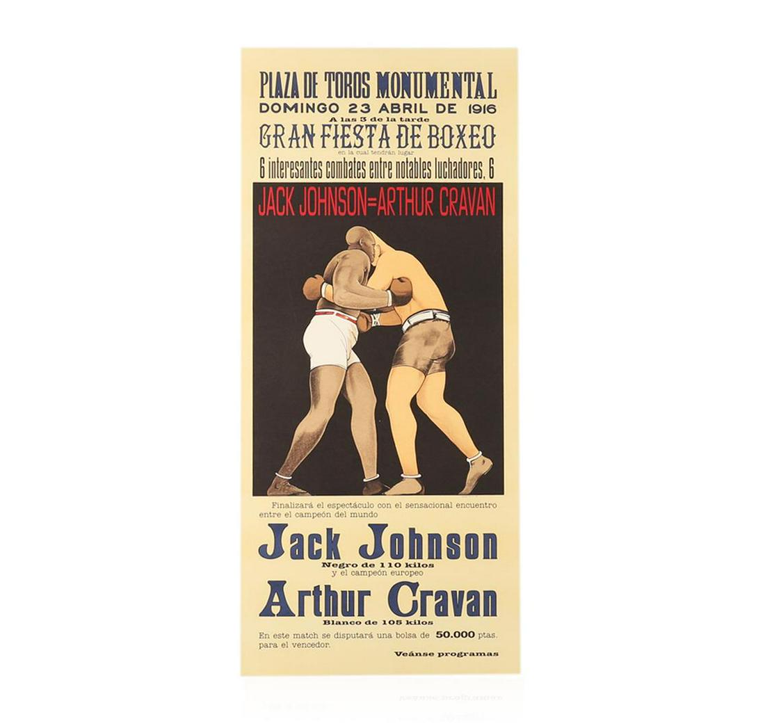 Jack Johnson vs Arthur Cravan Lithograph Vintage Boxing: Jack Johnson vs Arthur Cravan Lithograph Vintage Boxing Poster Hand Pulled. This item is a mint condition re-created lithograph of the original poster.