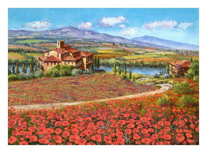 Sam Park "TUSCANY REVERIE": Sam Park "TUSCANY REVERIE" Hand Signed and Numbered Limited Edition Embellished Giclee on Canvas Dimensions: 26 x 36 inches (Note: edition number received may differ from photo)