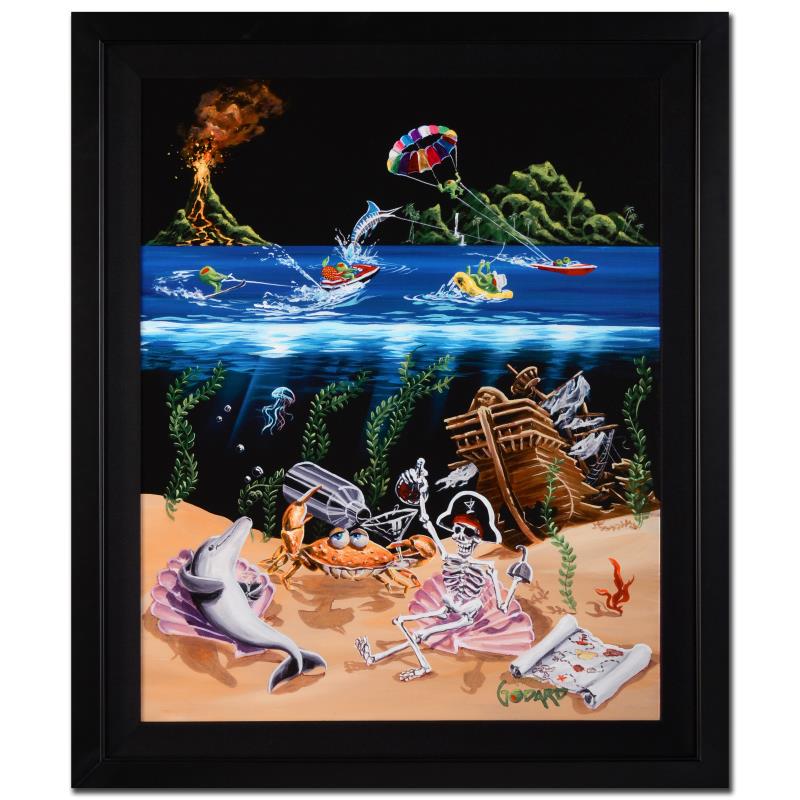 Michael Godard, "Sand Bar II" Framed Limited Edition on: "Sand Bar II" is a limited edition giclee on canvas, numbered and bears Godard's authorized signature. This piece comes framed. Includes Letter of Authenticity. Measures approx. 32" x 39" (frame), 28"