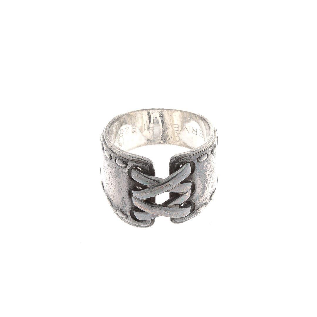 Hermes Silver US 6 Ring: Hermes Silver US 6 Ring with silver-tone hardware. CONDITION: Pre-Owned Good overall, please see photographs for detail.