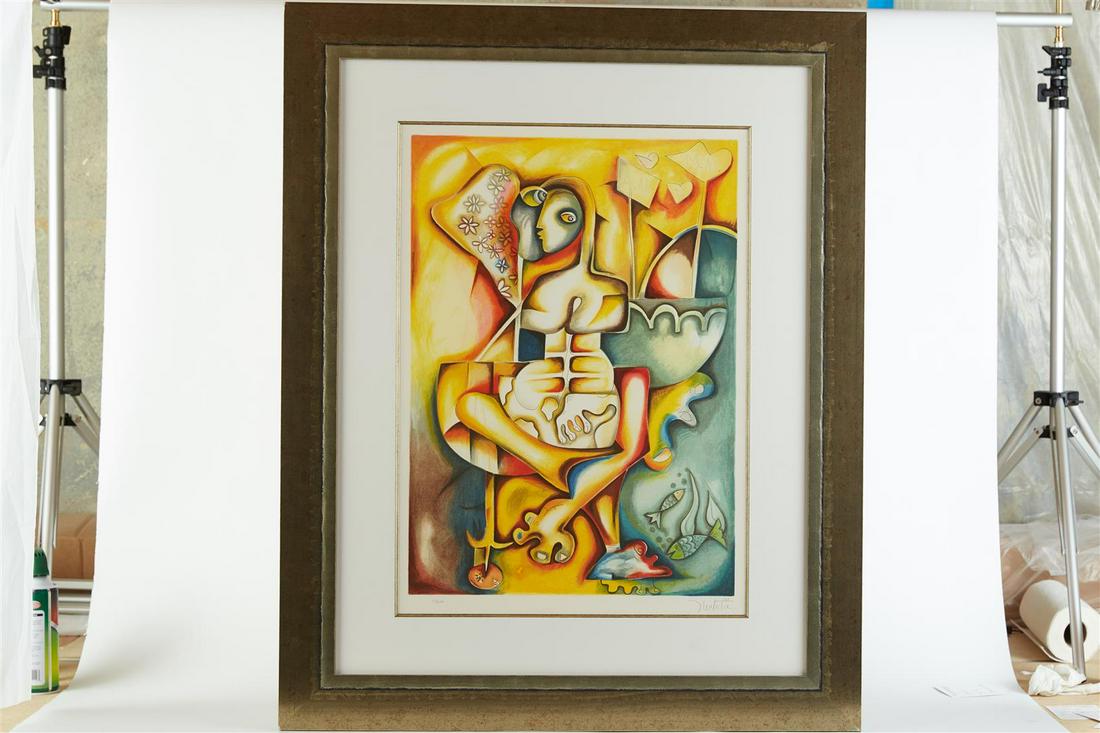 Love That Sails Forever by Alexandra Nechita 77/249: One Love That Sails Forever by Alexandra Nechita 77/249, Signed and Numbered Limited Edition Serigraph on Paper.