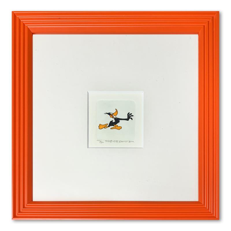 Daffy Duck by Looney Tunes: Daffy Duck by Looney Tunes. "Daffy Duck" is a limited edition etching on paper with hand-tinted coloring from Warner Bros, numbered and dated 1999. This piece comes framed. Measures approximately 9" x