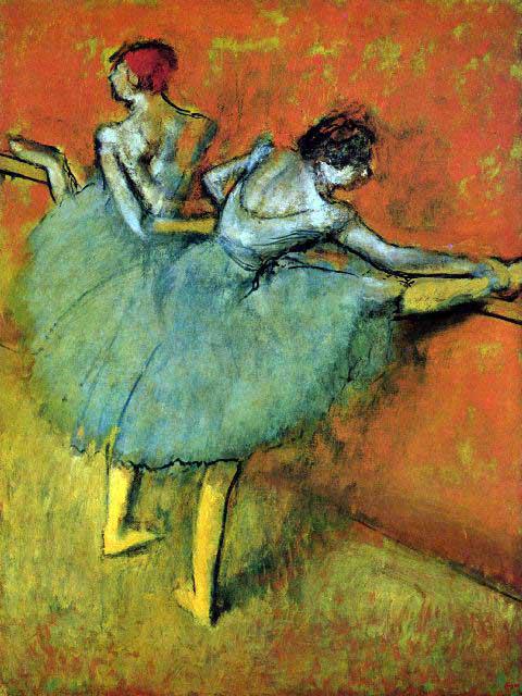 Edgar Degas - Dancers At The Bar #1: Artist: Degas - Title: Dancers At The Bar #1 - Medium: Fine Art Reproduction Giclee on Archival Canvas - Image Size: Approximately 32 inches x 24 inches - Framed: Unframed on Unstretched Canvas - Edga