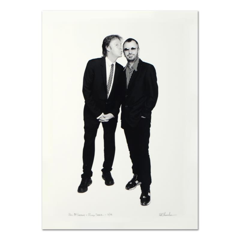Paul McCartney & Ringo Starr by Shanahan, Rob: Paul McCartney & Ringo Starr by Shanahan, Rob. "Paul McCartney & Ringo Starr" is a limited edition giclee on paper, numbered and hand signed by acclaimed music industry photographer Rob Shanahan. Incl