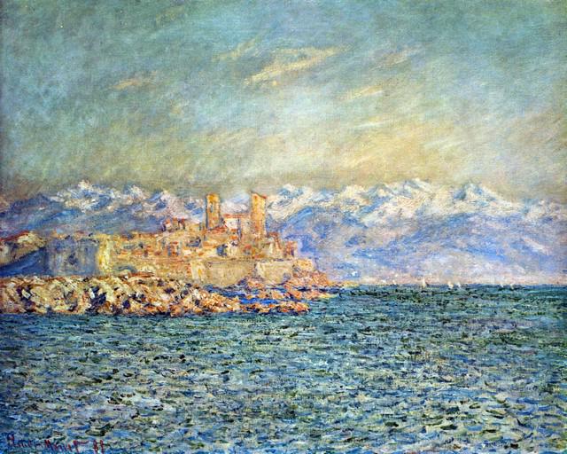 Claude Monet - The Old Fort in Antibes: Artist: Claude Monet - Title: The Old Fort in Antibes - Medium: Fine Art Reproduction Giclee on Canvas - Image Size: Approximately 16 inches x 20 inches - Unframed on Unstretched Canvas - Biography: C