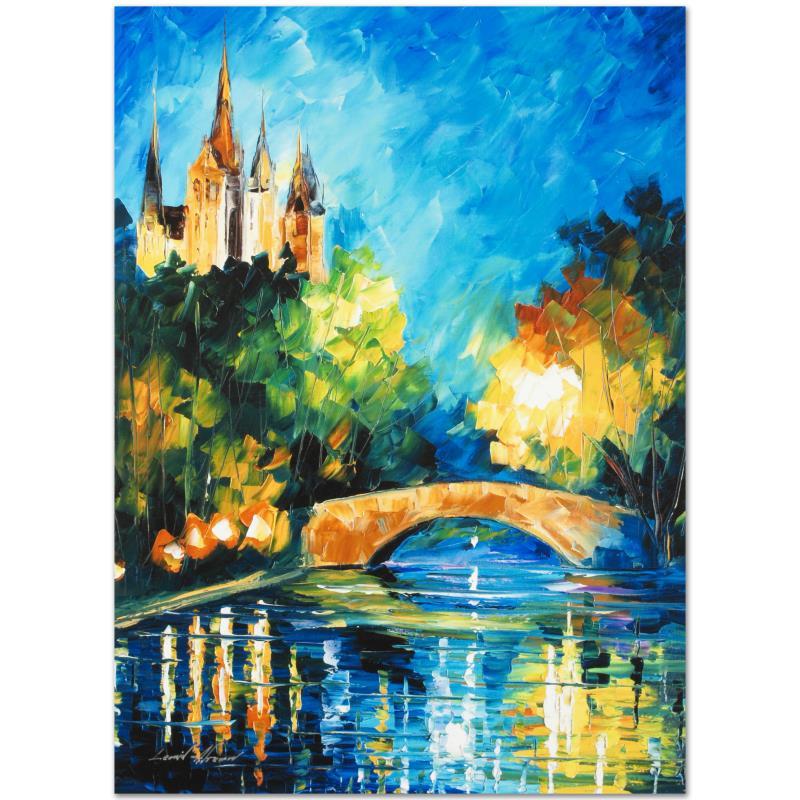 Perfect Night by Afremov (1955-2019): Leonid Afremov's (1955-2019) masterful use of color and texture make his paintings unique collectibles that are sure to brighten any wall. "Perfect Night" is a limited edition giclee on canvas. The pi