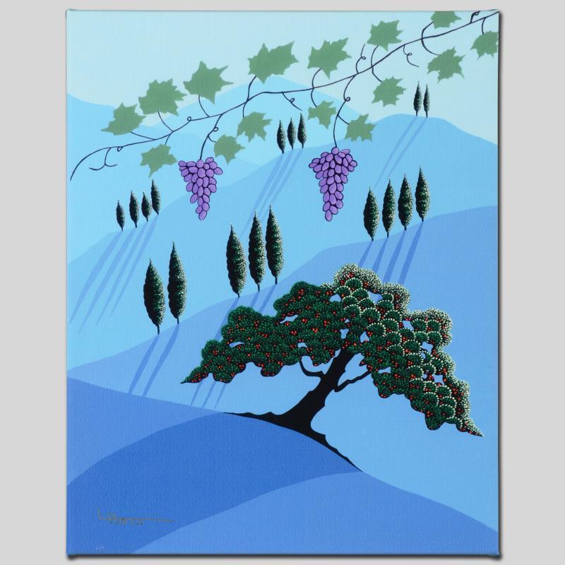 Tuscany by Holt, Larissa: Larissa Holt, a student of distinguished artist Eyvind Earle(1916-2000), uses bold colors and breathtaking scenery to create images of Nature in her own unique style. "Tuscany" is a limited edition gi