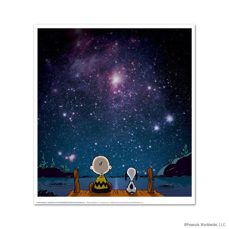 Stars by Peanuts: A beautiful edition combining the artwork of Schulz, with an official photograph from the NASA archives. Credited University of Wisconsin. You won't be able to stop looking at this stunning piece once
