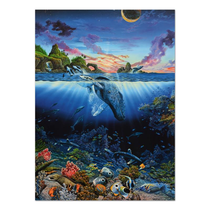 Three Worlds by Nelson, Robert Lyn: "Three Worlds" is a lithograph on paper, hand signed by the artist. Measures approx. 18" x 24" (image).
