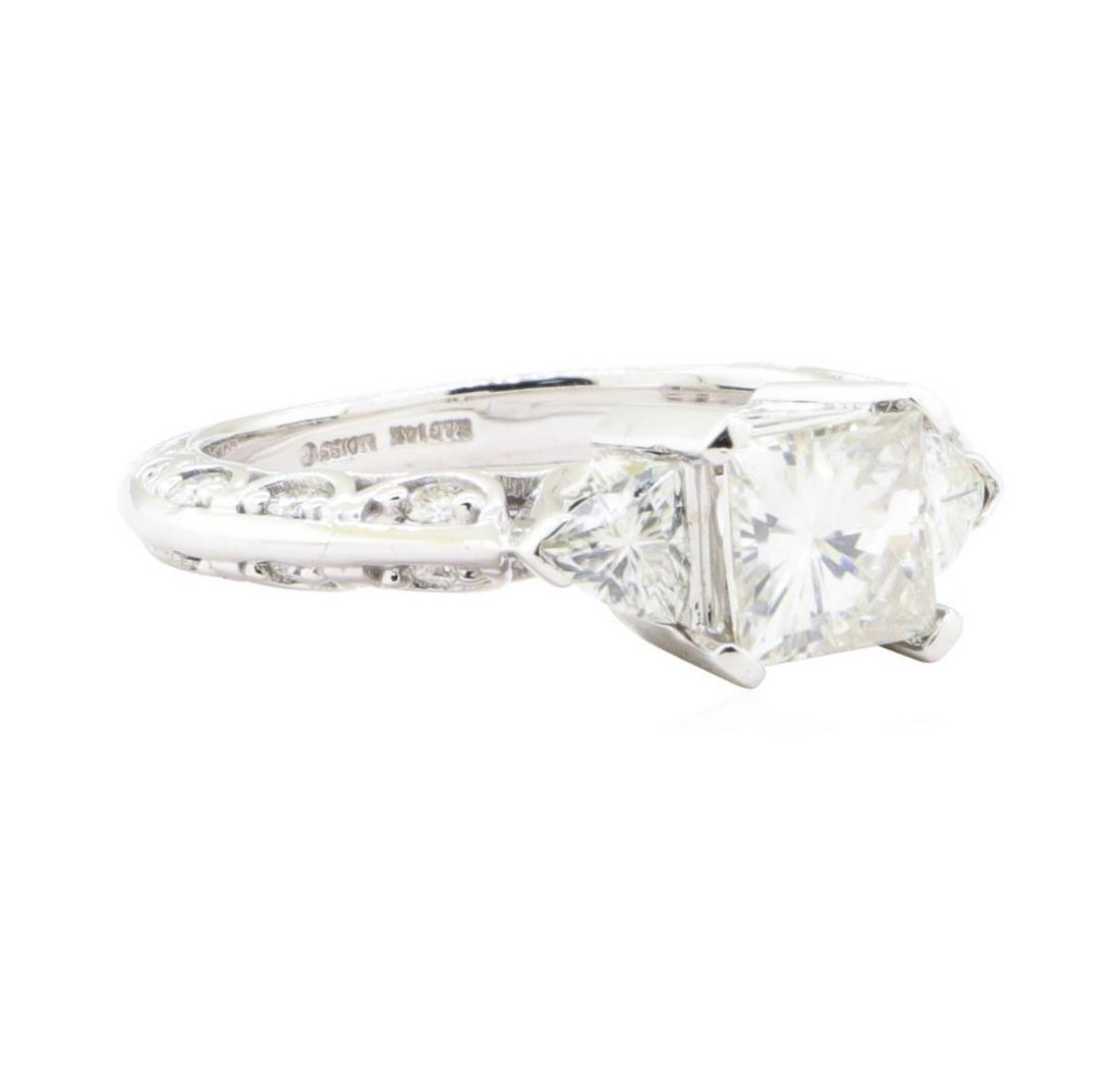 2.00 ctw Moissanite Ring - 14KT White Gold: One ring featuring: 14KT white gold weighing 4.9 grams containing moissanite weighing 2.00 ctw.