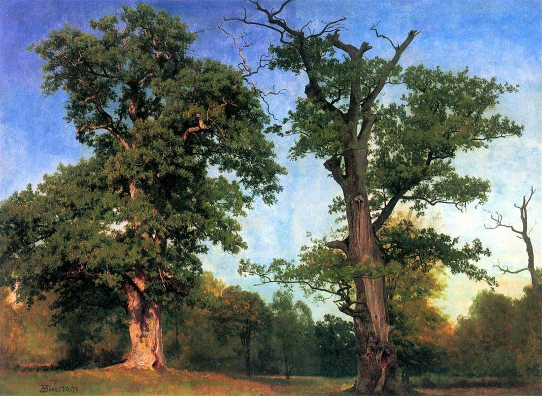 The Pioneers of Forests by Albert Bierstadt: Artist: Albert Bierstadt - Title: The Pioneers of Forests - Medium: Fine Art Giclee on Canvas - Image Size: Approximately 14.75 inches x 20 inches - Unframed on Unstretched Canvas - Biography: Biersta
