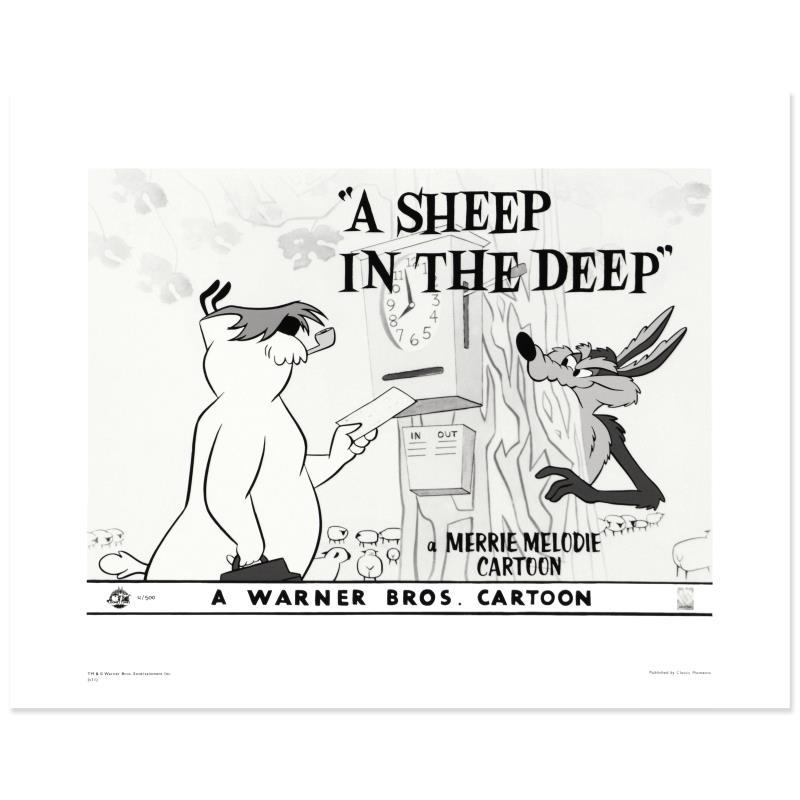 A Sheep In the Deep by Looney Tunes: "A Sheep In the Deep" is a limited edition giclee on paper from Warner Bros., numbered with hologram seal of Authenticity. This image was originally used as a "lobby card" displayed in theater lobbies