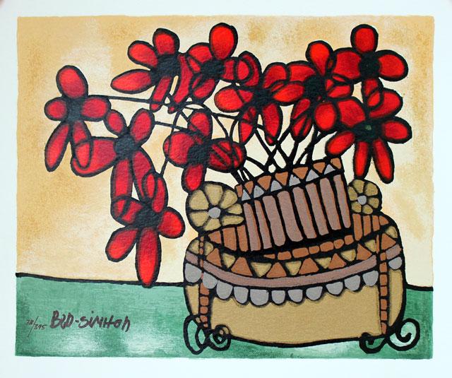 Avi Ben-Simhon Red Poppies: Avi Ben-Simhon Red Poppies. Artist: Avi Ben-Simhon - Title: Red Poppies - Medium: Serigraph on Paper - Signature: Hand-signed by the Artist - Edition: 395 - Image Size: Approximately 9 ¼ inches x 11 