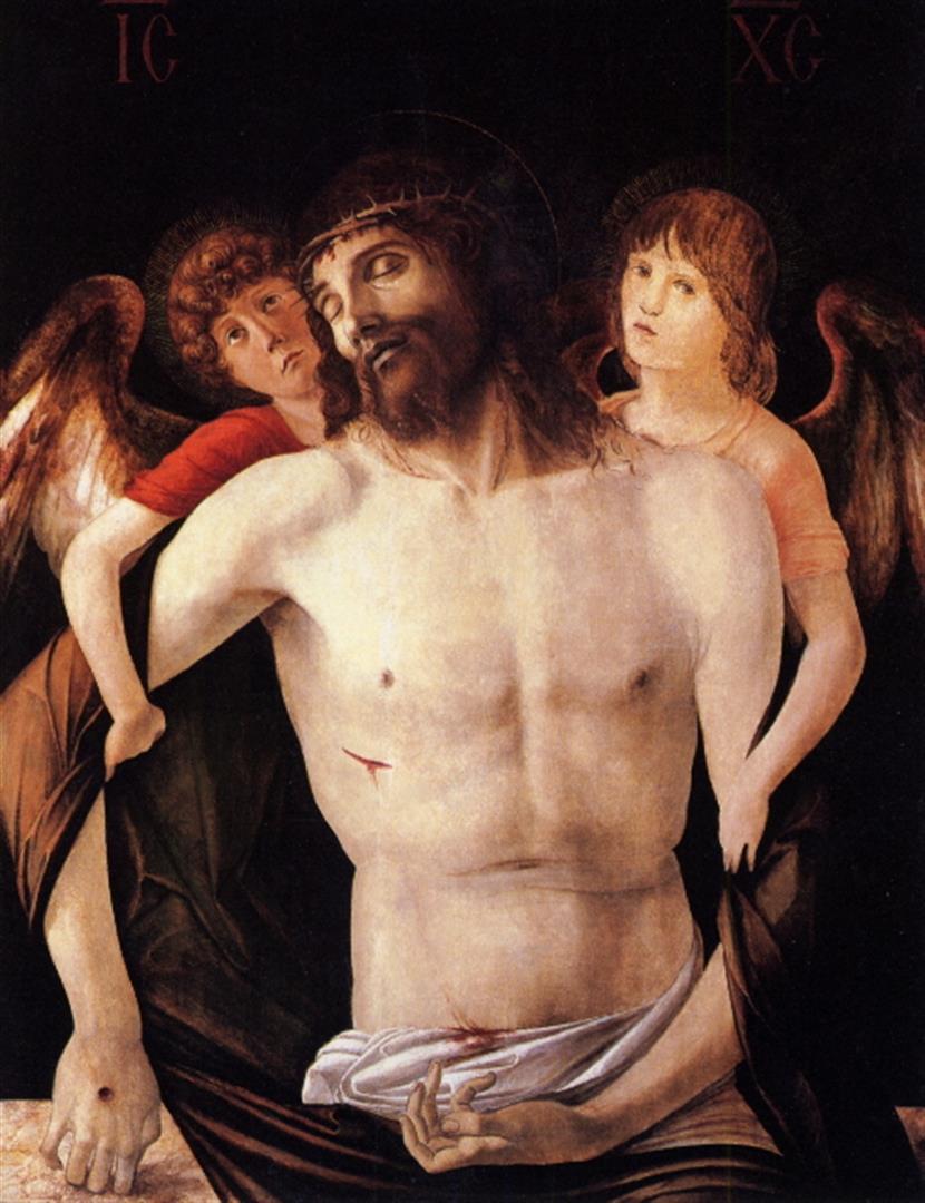 Giovanni Bellini - The Dead Christ Supported by an: Artist: Giovanni Bellini - Title: The Dead Christ Supported by an Angel - Medium: Fine Art Giclee on Canvass - Image Size: Approximately 20 inches x 15.5 inches - Unframed on Unstretched Canvas - Biog