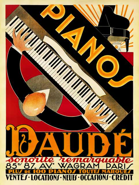 Andre Daude - Daude Pianos: Artist: Andre Daude - Title: Daude Pianos - Medium: Fine Art Giclee on Canvas - Image Size: Approximately 20 inches x 15 inches - Canvas Size: Approximately 24 inches x 19 inches - Unframed on Unstret