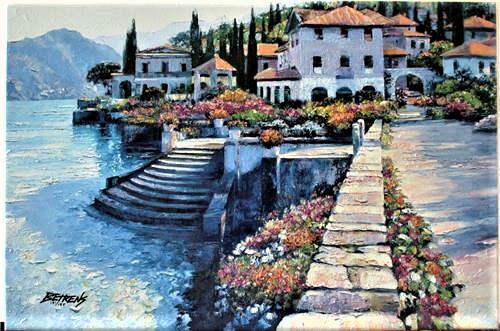 Howard Behrens "STAIRWAY TO CARLOTTA": Howard Behrens "STAIRWAY TO CARLOTTA" Heavily Embellished Hand Signed and Numbered LE Stretched Canvas Giclee, Publisher's Certificate of Authenticity Dimensions: 24 x 36 inches (Note: edition number