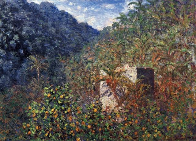 Claude Monet - The Valley Sasso, Bordighera: Artist: Claude Monet - Title: The Valley Sasso, Bordighera - Medium: Fine Art Reproduction Giclee on Canvas - Image Size: Approximately 14.25 inches x 20 inches - Unframed on Unstretched Canvas - Biog