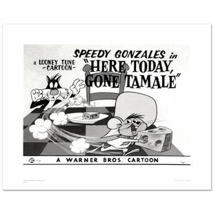 Here Today, Gone Tamale by Looney Tunes: "Here Today, Gone Tamale" is a limited edition giclee on paper from Warner Bros., numbered with hologram seal of Authenticity. This image was originally used as a "lobby card" displayed in theater