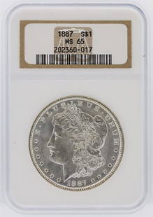 1887 NGC MS65 Morgan Silver Dollar: One 1887 NGC MS65 Morgan Silver Dollar. NGC Certified.