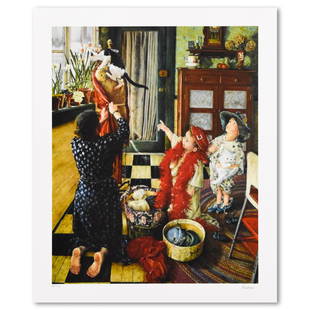 Dress Up by Brabeau, Susan: "Dress Up" is a limited edition seriolithogrpah on paper by Susan Brabeau, numbered and hand signed by the artist. Includes Letter of Authenticity. Measures approx. 19" x 23" (border), 16" x 20"