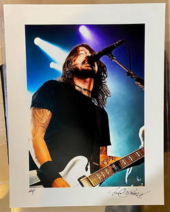 Dave Grohl by Robert M. Knight: Famed Rock Star photographer Robert Knight captures the Foo Fighters' Dave Grohl in this signed 11x14" live action color photo