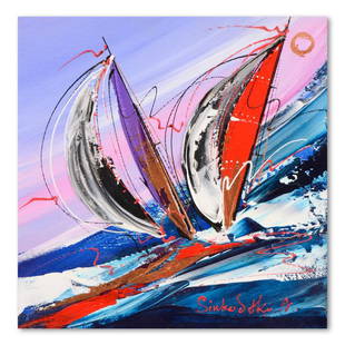 Untitled by Sinkovsky Original: This is an original acrylic painting on stretched canvas by Natalia Sinkovsky, hand signed by the artist. Includes Letter of Authenticity. Measures approx. 9" x 9" (image).