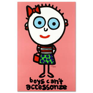 Boys Can't Accessorize by Goldman, Todd: Pop artist Todd Goldman is known all across the globe for his whip-smart and wickedly funny puns and pictures! "Boys Can't Accessorize" is a limited edition lithograph on paper, numbered and hand