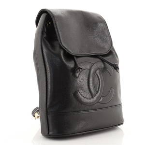 Chanel Vintage Black Caviar Leather Timeless Small Sling Bag