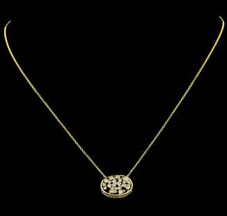 0.67 ctw Diamond Necklace - 14KT Yellow Gold: One Diamond Necklace featuring: 14KT Yellow Gold with a total weight of 4.72 grams and 28 Diamonds with a total weight of 0.67ctw.