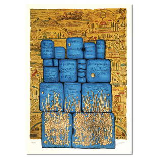 Hakotel by Castel, Moshe: "Hakotel", is a limited edition Serigraph on Paper by Moshe Castel. Numbered and hand signed, this piece is accompanied by a letter of authenticity. Measures approximately 27.5" x 19.5" (image).