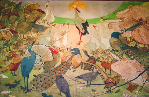 T. Van Houten - Birds: Artist: T. Van Houten - Title: Birds - Medium: Fine Art Giclee on Canvas - Image Size: Approximately 13 inches x 20 inches - Unframed on Unstretched Canvas