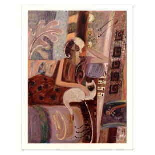 Smile on Friday by Sabzi: "Smile on Friday" is a limited edition hand embellished giclee on paper by Sabzi, numbered and hand signed by the artist. Includes Certificate of Authenticity. Measures approx. 34" x 44" (border);