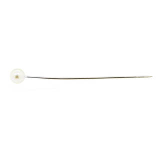 Pearl Stick Pin - 10KT White Gold: One stick pin featuring: 10KT white gold weighing 0.5 grams containing one faux pearl.