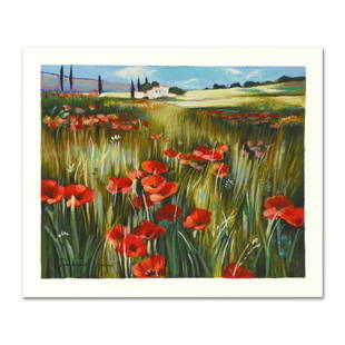 Red Meadow by Dupond, Yuri: "Red Meadow" is a limited edition serigraph on paper, numbered and hand signed by Yuri Dupond. Includes Certificate of Authenticity. Measures approx. 13.5" x 11" (border), 12" x 9.5" (image).