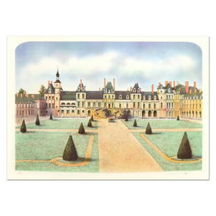 Chateau de Fontainebleau by Rafflewski, Rolf: "Chateau de Fontainebleau" is a limited edition lithograph on paper by Rolf Rafflewski, numbered and hand signed by the artist! Measures approx. 29.5" x 21" (border). 27" x 19" (image).