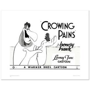 Crowing Pains #2 (with Foghorn) by Looney Tunes: "Crowing Pains #2 (with Foghorn)" is a limited edition giclee on paper from Warner Bros., numbered with hologram seal of Authenticity. This image was originally used as a "lobby card" displayed in