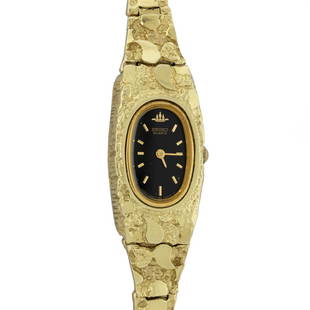 Ladies 14K Yellow Gold Seiko Nugget Wristwatch: One Ladies Seiko Quartz 14K Solid Yellow Gold Nugget Wristwatch, This Watch Has Brand New Battery & Has Been Electronically Tested, 14K Solid Yellow Gold Case: 16MM X 26MM , Gold Seiko Crown, Bezel: