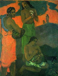 Paul Gauguin - Motherhood: Artist: Paul Gauguin - Title: Motherhood - Medium: Fine Art Reproduction Giclee on Canvas - Image Size: Approximately 20 inches x 15 inches - Unframed on Unstretched Canvas - Biography: French